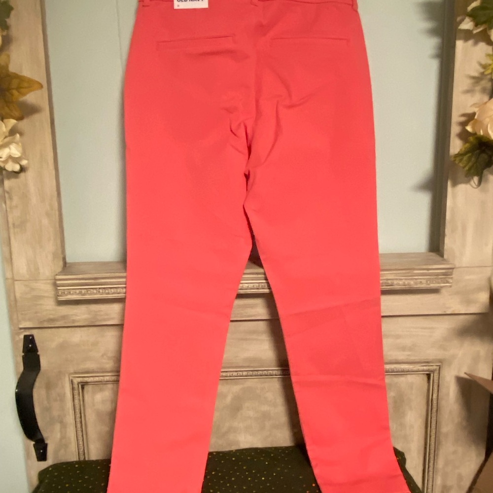 NWT Old Navy Pixie Skinny Pink/Coral Pants Size 4 - Picture 3 of 6